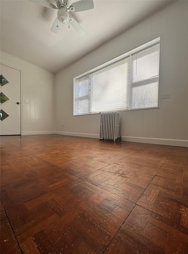6 Sedgwick Ave, Yonkers, NY 10705 - spare room featuring baseboards, ceiling fan, and radiator heating unit
