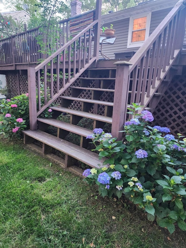 exterior space featuring stairs