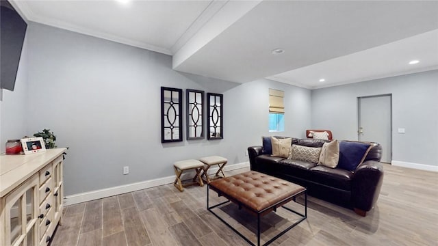 11 Dorian Way, Campbell Hall, NY 10916 - living area featuring crown molding, recessed lighting, and light wood finished floors