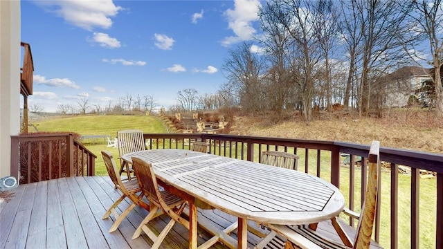 11 Dorian Way, Campbell Hall, NY 10916 - wooden deck featuring outdoor dining space and a yard
