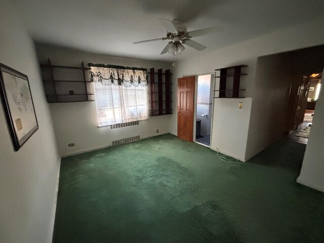 67-66 108th St Unit B64, Forest Hills, NY 11375 - interior space with visible vents, radiator, ceiling fan, and carpet floors