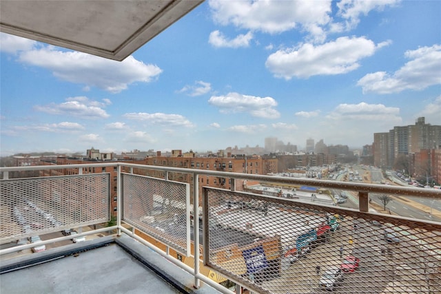 balcony with a view of city