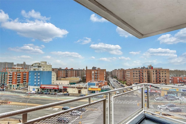 balcony with a view of city