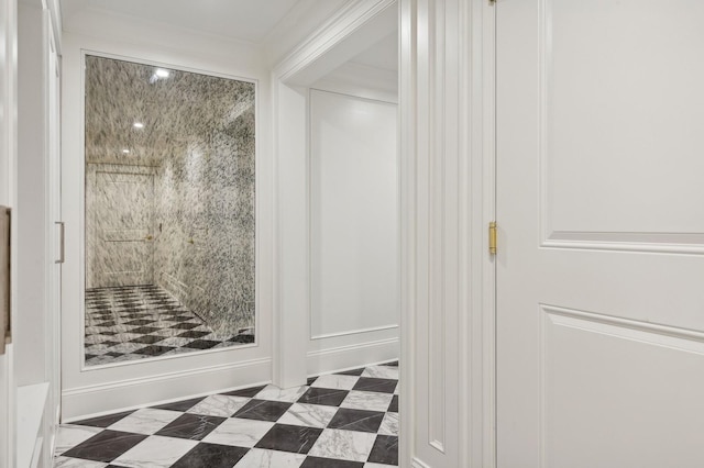 133 Spring Rd Unit 8, Huntington, NY 11743 - bathroom featuring crown molding and a shower