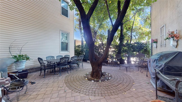 32-25 30th St, Long Island City, NY 11106 - view of patio featuring outdoor dining area, grilling area, and fence