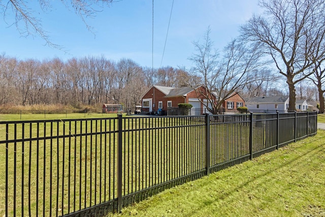 view of yard with fence