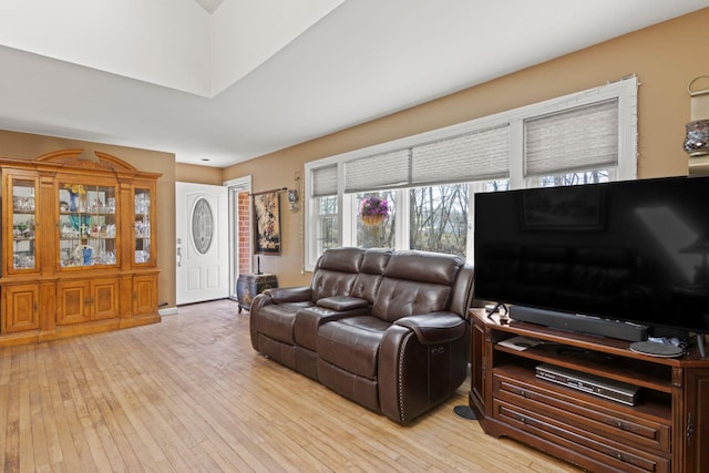 living area with light wood-style flooring