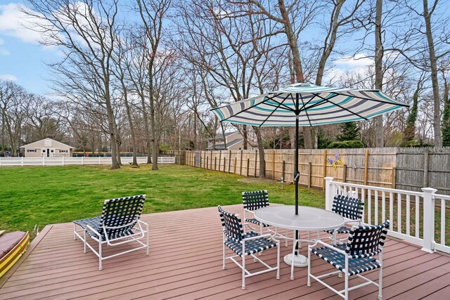 14 Hillside Ave, Saint James, NY 11780 - wooden terrace with outdoor dining area