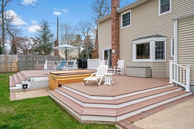 14 Hillside Ave, Saint James, NY 11780 - wooden terrace with fence and outdoor dining space