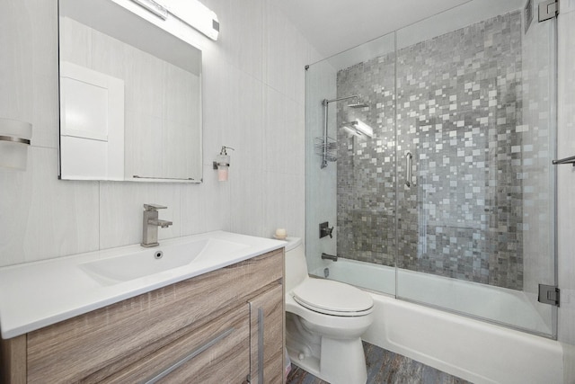 2 Bay Club Dr Unit 17Z2, Bayside, NY 11360 - full bath with vanity, bath / shower combo with glass door, and wood finished floors