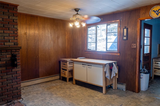 interior space with wooden walls