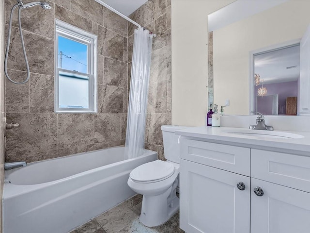 125 S Bay Dr, Babylon, NY 11702 - bathroom featuring shower / bath combo, vanity, and toilet