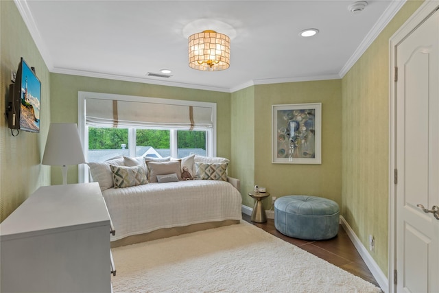 10 Crick Holly Ln, East Islip, NY 11730 - bedroom with ornamental molding, baseboards, and recessed lighting