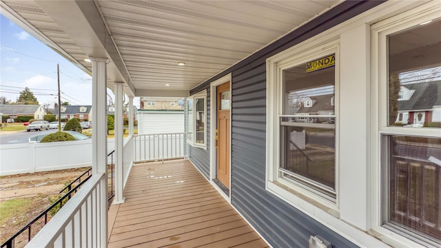 deck with covered porch