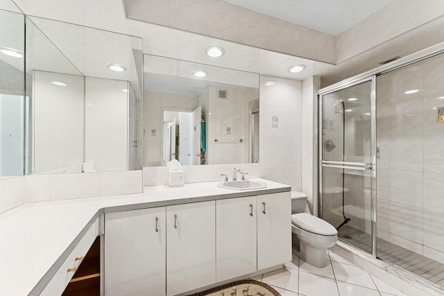 166-25 Powells Cove Blvd Unit 1A, Whitestone, NY 11357 - full bath with tile patterned floors, vanity, toilet, and a stall shower