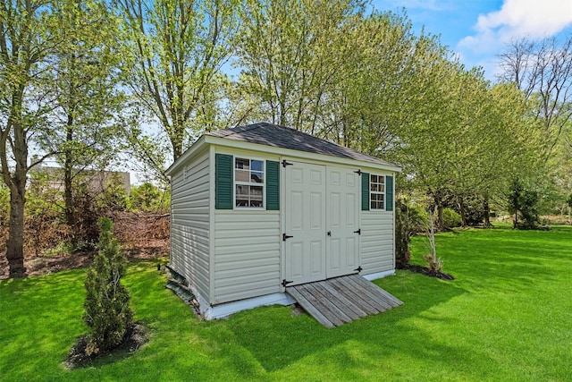 view of shed