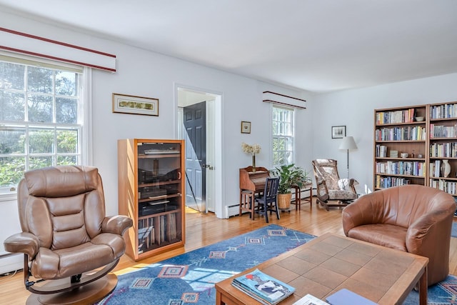 sitting room featuring wood finished floors
