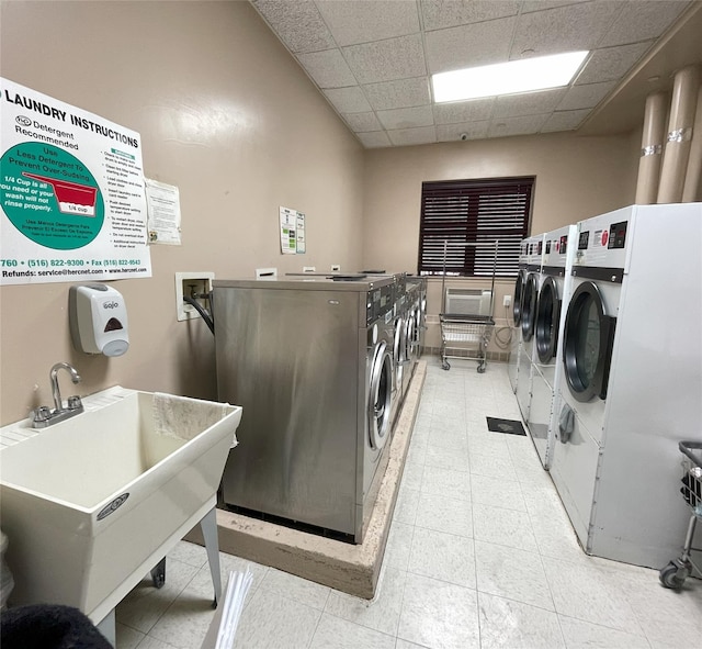 1259 Grant Ave Unit 8A, Bronx, NY 10456 - shared laundry area featuring a sink and independent washer and dryer