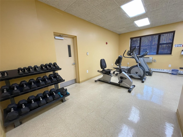 1259 Grant Ave Unit 8A, Bronx, NY 10456 - gym featuring a drop ceiling and baseboards