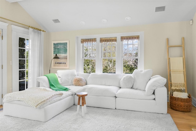 33 Fernwood Rd, Larchmont, NY 10538 - interior space featuring lofted ceiling, wood finished floors, and visible vents