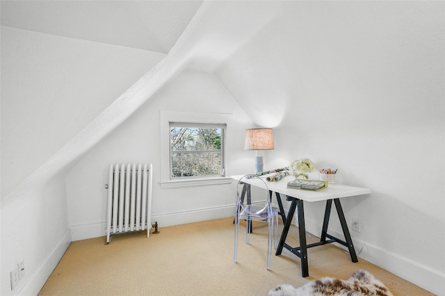 33 Fernwood Rd, Larchmont, NY 10538 - carpeted home office with radiator and lofted ceiling