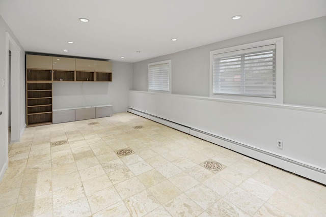 161 Cherry St, Northport, NY 11768 - empty room with a baseboard radiator and recessed lighting