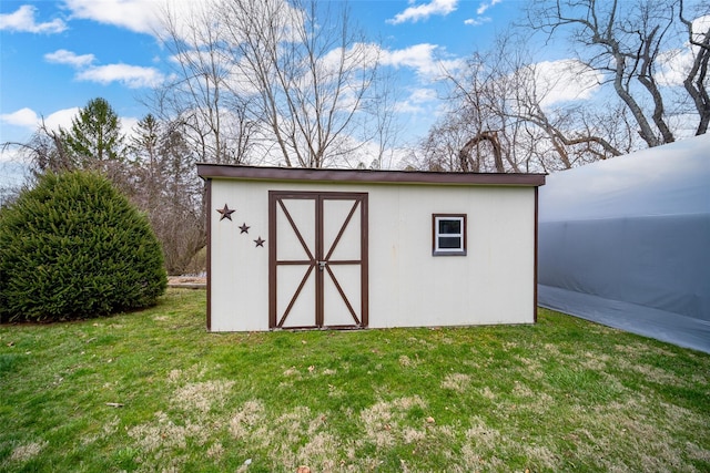view of shed