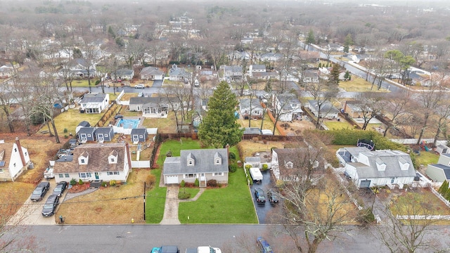 aerial view with a residential view