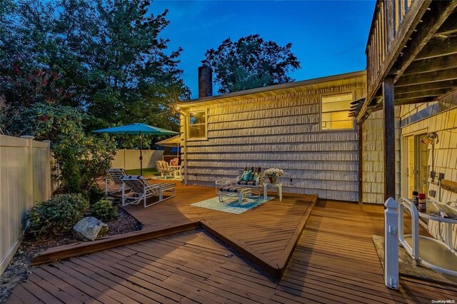 2872 Rosebud Ave, Merrick, NY 11566 - wooden terrace featuring a fenced backyard