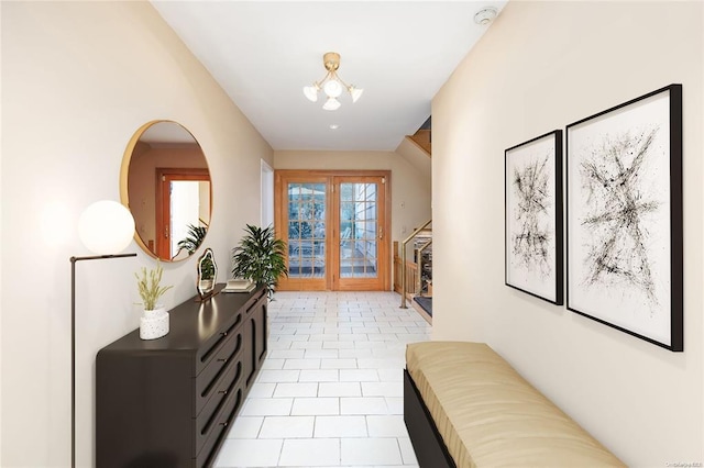 2872 Rosebud Ave, Merrick, NY 11566 - interior space with light tile patterned floors and a chandelier