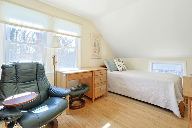 24 Burnsdale Ave, Valhalla, NY 10595 - bedroom featuring lofted ceiling, multiple windows, and light wood-style flooring