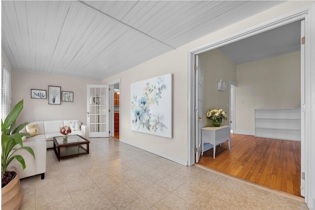 interior space with baseboards