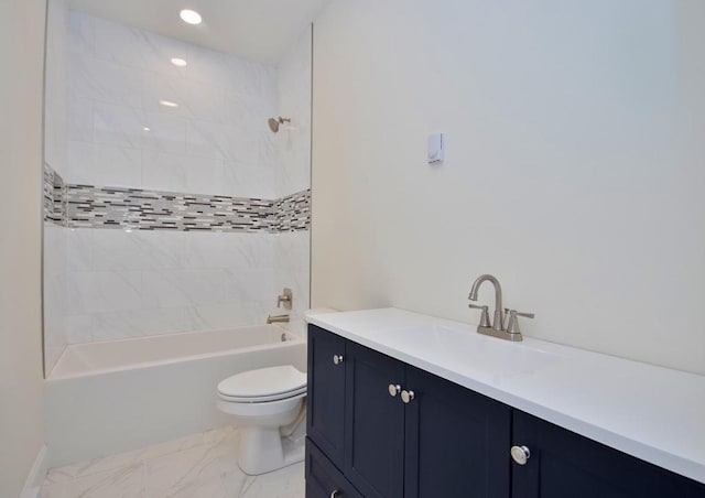 1211 Gulf Rd, Livingston Manor, NY 12724 - bathroom with vanity, shower / bath combination, and marble finish floors