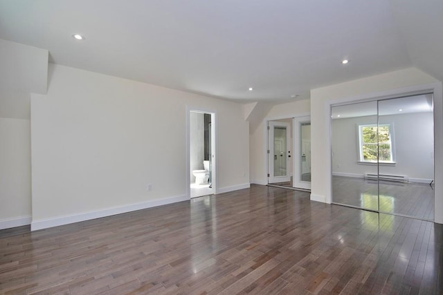1211 Gulf Rd, Livingston Manor, NY 12724 - unfurnished room with baseboard heating, wood finished floors, and recessed lighting