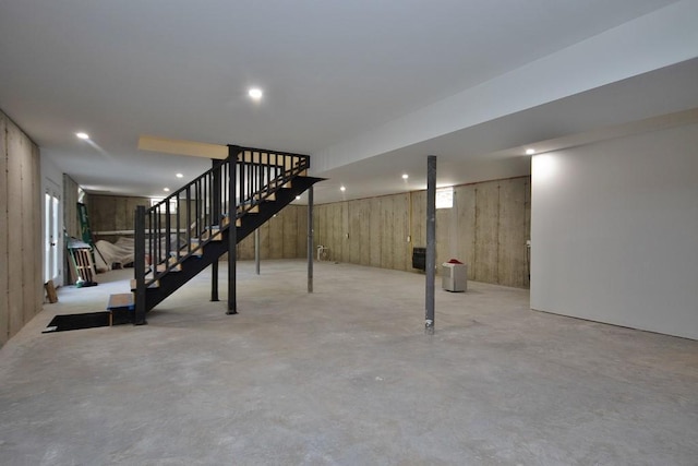 1211 Gulf Rd, Livingston Manor, NY 12724 - below grade area featuring stairway and recessed lighting