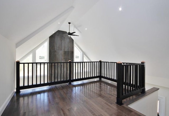 1211 Gulf Rd, Livingston Manor, NY 12724 - additional living space with a ceiling fan, vaulted ceiling, and wood finished floors