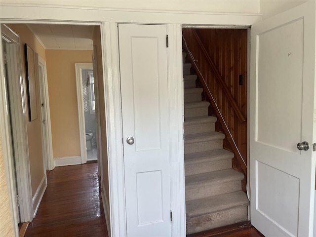 248-29 88th Rd, Bellerose, NY 11426 - staircase with wood finished floors and baseboards