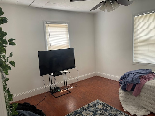 248-29 88th Rd, Bellerose, NY 11426 - bedroom with baseboards, crown molding, ceiling fan, and wood finished floors