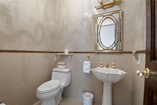 8 Tatem Way, Old Westbury, NY 11568 - half bathroom with toilet and tile walls
