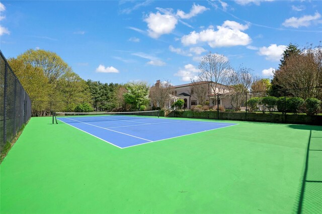 8 Tatem Way, Old Westbury, NY 11568 - view of tennis court featuring community basketball court