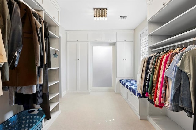 spacious closet with visible vents