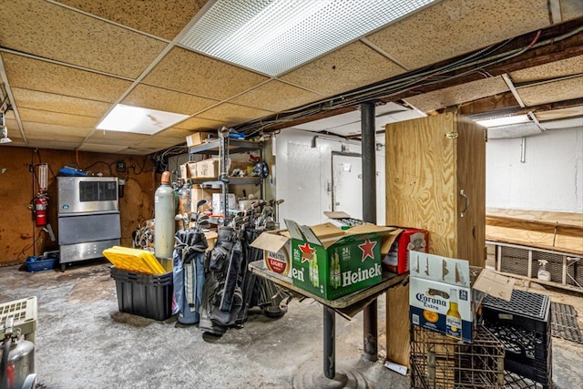 83-18 Parsons Blvd, Jamaica, NY 11431 - unfinished below grade area featuring a paneled ceiling