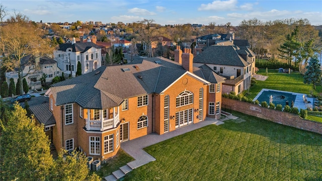 aerial perspective of suburban area