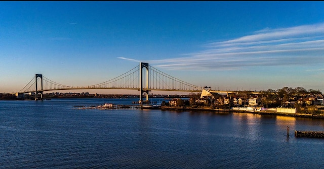 water view featuring a notable bridge