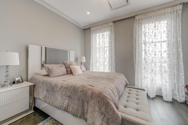 100 Garvies Point Rd Unit 1237, Glen Cove, NY 11542 - bedroom featuring dark wood finished floors and recessed lighting