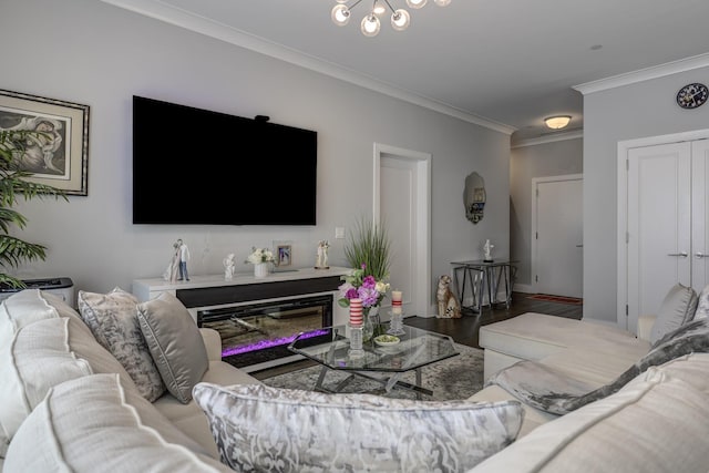 100 Garvies Point Rd Unit 1237, Glen Cove, NY 11542 - living area featuring crown molding and wood finished floors