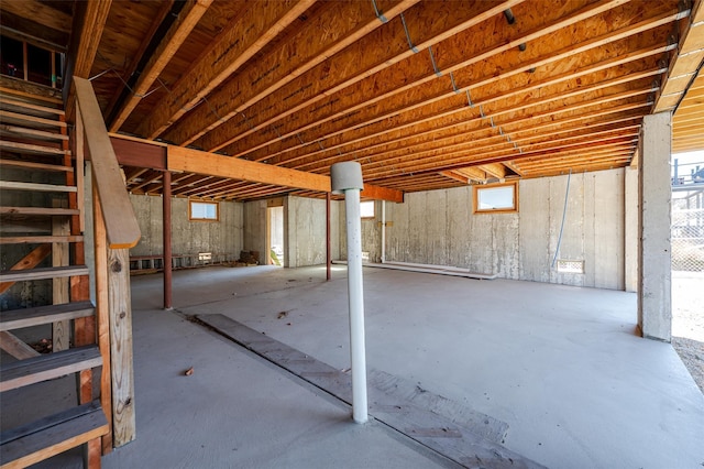 62 Rochester Ave, Long Beach, NY 11561 - unfinished basement with stairway