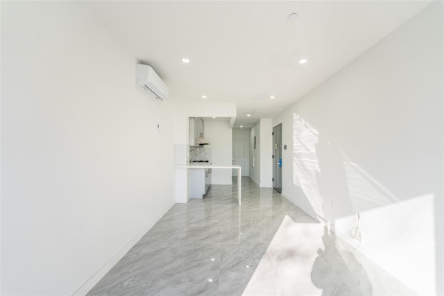 941 57th St Unit 4B, Brooklyn, NY 11219 - hallway with recessed lighting, baseboards, and a wall mounted AC