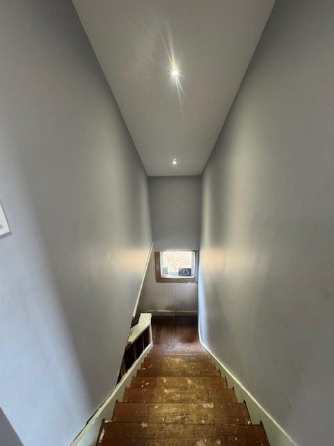 191 Gables Rd, Narrowsburg, NY 12764 - staircase with hardwood / wood-style floors