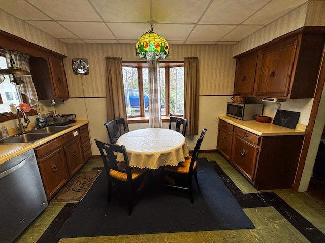 191 Gables Rd, Narrowsburg, NY 12764 - dining area featuring a drop ceiling